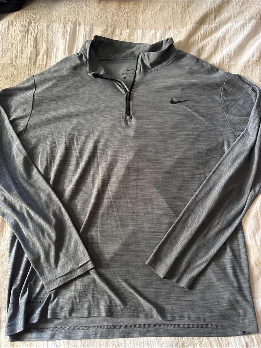 Nike Gray Dri-FIT Quarter Zip Long Sleeve